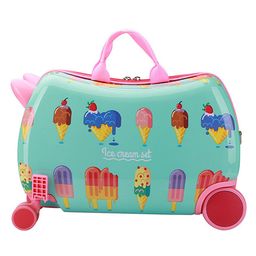Trolley Luggage Bags Kids Ride On Suitcase and Carry-On Luggage - Green-image-36