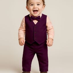 Babyoye Cotton Knit Full Sleeves Solid Colour Party Suit With Bow - Multicolour-image-70
