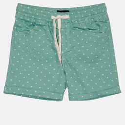 Kiddopanti Polka Dots Printed Shorts - Green-image-89