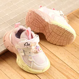 Babyoye Sneakers with Velcro Closure - Pink & Purple-picture-0