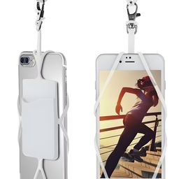 Cozy Vibes Silicone Neck Strap Phone Card Holder Silicone Mobile Phone Card Sleeve Color Silicone Phone Card Holder  -Pack of 1 - Color May Vary-23