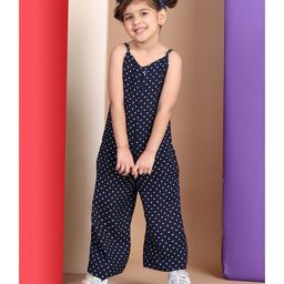 BaawRi Sleeveless Polka Dots Printed Jumpsuit - Navy Blue-image-81