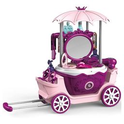 Azhari 4 in 1 Surprise Princess Dresser Makeup Trolley 31 pcs Set For Kids Color & Design May Vary-2
