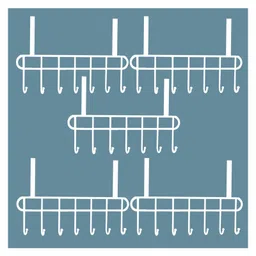 JD FRESH 5 Piece Premium Metal Drill Free Hooks Door Hangers for Clothes - White-picture-15