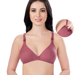 Bella Mama Maternity Non Wired Nursing Bra - Purple-image-37