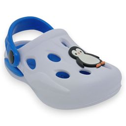 Lil Lollipop Penguin Applique Detailed Perforated Anti Slip Slingback Clogs - Blue-image-95