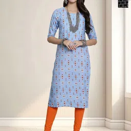 HERE&NOW Women Pack of 2 Ethnic Motifs PrintedKurta-image-3