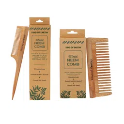 Kind of Earthy Set Of 2 Kacchi Neem Fine Tooth & Wide Tooth Comb image 5