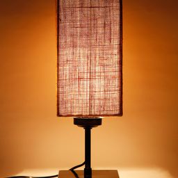 Devansh Beige & Black Solid Jute Shade Table Lamp image 3
