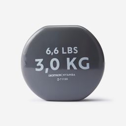 domyos 3 kg PVC Dumbbells Hex Shaped with 2 Years Warranty, Grey - Set of 2 image 2
