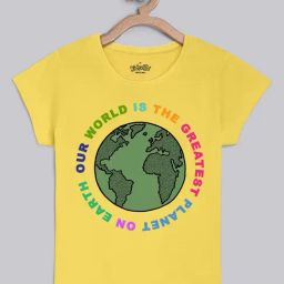 Kidsville Yellow & Green Cotton Printed T-Shirt-image-13