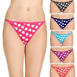 AROUSY Pink & Blue Printed Thong Panties - Pack Of 6-image-64