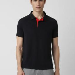Van Heusen Black Regular Fit Polo T-Shirt-image-93