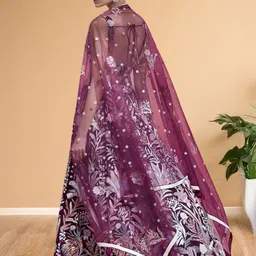 FABPIXEL Embroidered Sequinned Semi-Stitched Lehenga & Unstitched Blouse With Dupatta image 5