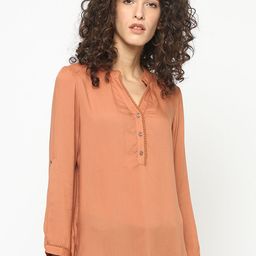 Gipsy Women Brown Solid Shirt Style Top-image-3