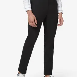 WES Formals by Westside Black Ultra Slim Fit Trousers-picture-43