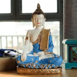 eCraftIndia Polyresin Meditating Lord Buddha - Blue-image-52
