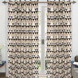 Saral Home Hill Grey & Beige 7 ft. Blackout Door Curtains - Set of 2-18