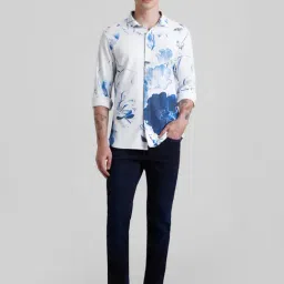 Jack & Jones White Slim Fit Floral Print Shirt-picture-12