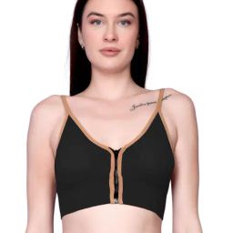 Spiaty Black Blended Solid Sports Bra-picture-20