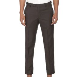 Arrow Brown Regular Fit Checks Flat front trousers-image-19