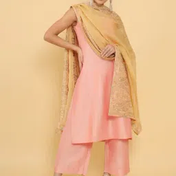 Soch Beige Embroidered Dupatta-picture-31