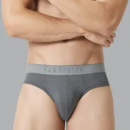 Van Heusen Colour Fresh Breathable Solid AIR Series Briefs - Silver Grey-picture-4