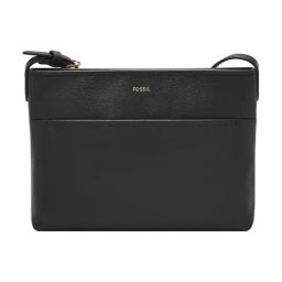 Fossil Phoebe Black Small Leather Cross Body Bag-image-69