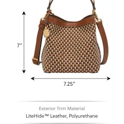 Fossil Brown Textured Hobo Handbag image 4