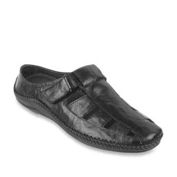 Mochi Men's Black Fisherman Sandals-image-87