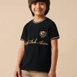 U.S. Polo Assn. Boys Blue Cotton Embroidery T-Shirt-picture-6