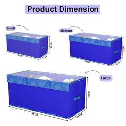 Aura Blue & White 3 Pieces Zig Zag Printed Drawer Organiser With Transparent Lid image 5