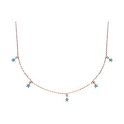 C. Krishniah Chetty Group Delicate Gold Chain with Star Charms Necklace-image-43