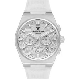 Daniel Klein Silver Dial Analog Watch with silicon Band - DK1.13886-2-21