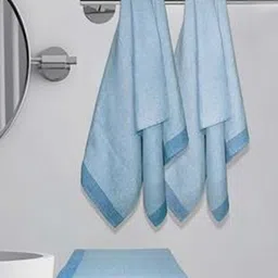 Myntra Elegant Homes Blue 4 Striped Cotton 150 GSM Bath Towel-image-79