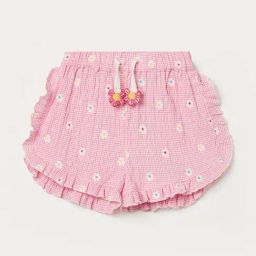 Juniors By Lifestyle Girls Light Pink Cotton Printed Shorts-image-85