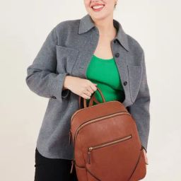 Accessorize London Classic Tan Backpack - 13 inches-picture-23
