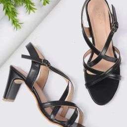Iconics Women's Black Ankle Strap Sandals-72