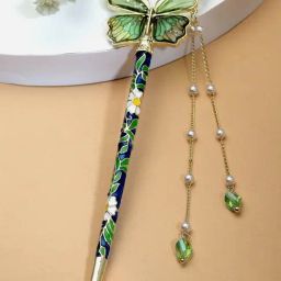 Panash Gold Plated Embellished Hair Stick-11