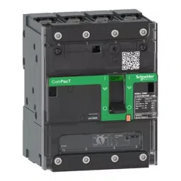 Schneider Electric 100 A 4 Poles 70 kA Thermal Magnetic Trip Unit Moulded Case Circuit Breaker, C11H6TM100B-11