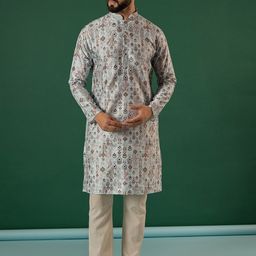Anouk Men Geometric Sequinned Kurta-picture-1