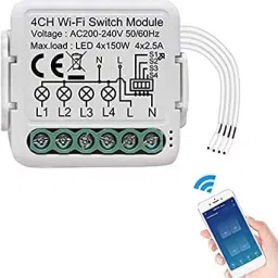OKOS 4 Gang WiFi Smart Light Switch Hidden DIY Module OKOS Smart APP Remote Control Compatible image 2