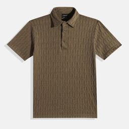 CAVIO Boys Textured Polo Collar T-shirt-52