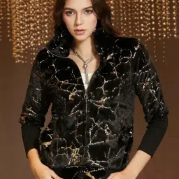 Campus Sutra Black Regular Fit Textured Jacket-picture-27