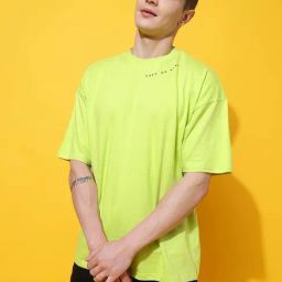 Belliskey Lime Green Regular Fit Printed Crew T-Shirt-image-35