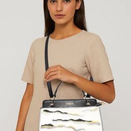 Esbeda Black Embroidered Medium Satchel-image-13