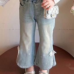 LULU & SKY Girls Flared High-Rise Highly Distressed Heavy Fade Jeans-picture-30