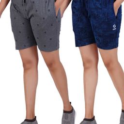 GUIDE Women Pack of 2 Regular Fit Mid-Rise Cotton Shorts-84