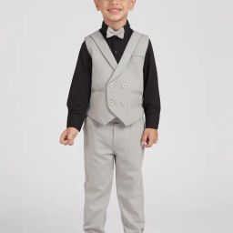 Kids Island Boys Grey Suit Set-image-76