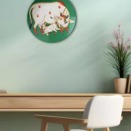 THE QUIRKY HOME Green & White Bovine Bond Printed Ceramic Lightweight Wall Plate-15